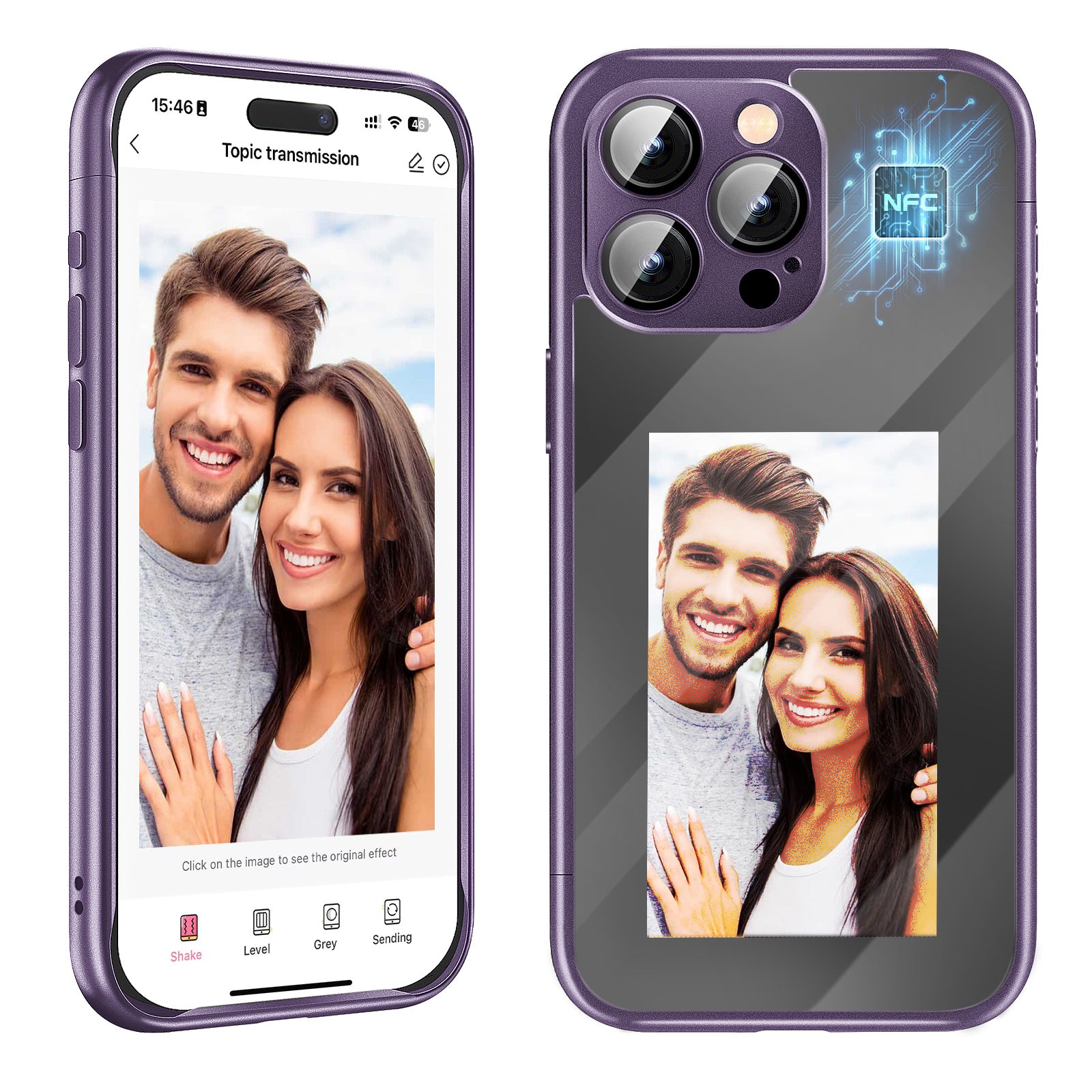 Smart NFC E-Ink Flip Case for iPhone 15 Pro Max