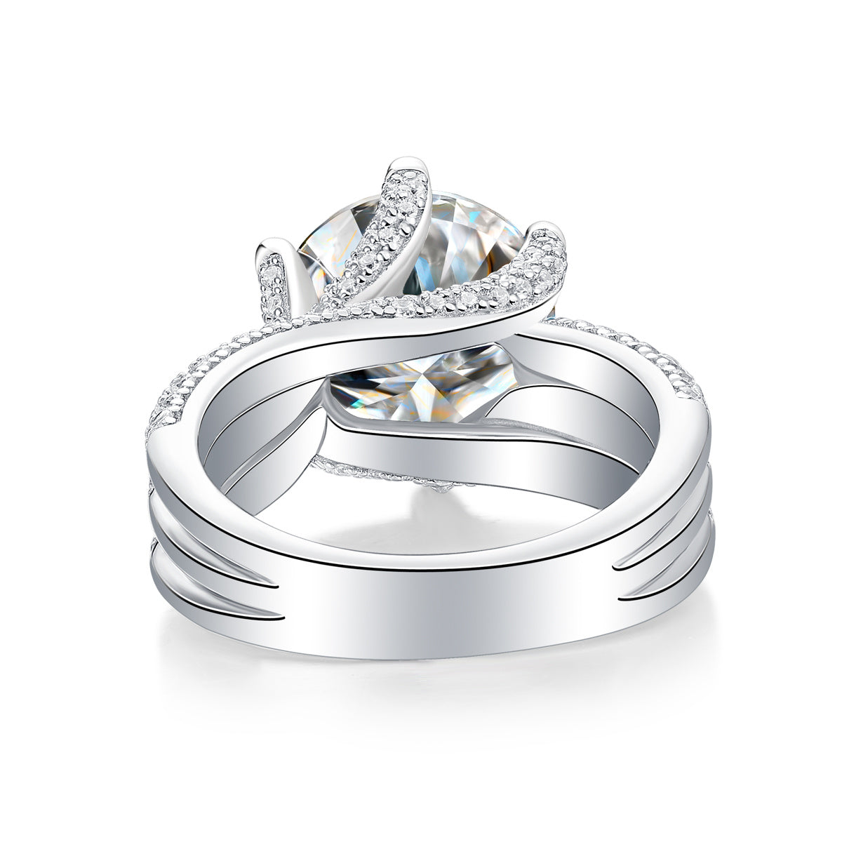 Luxury Large Moissanite Silver Ring