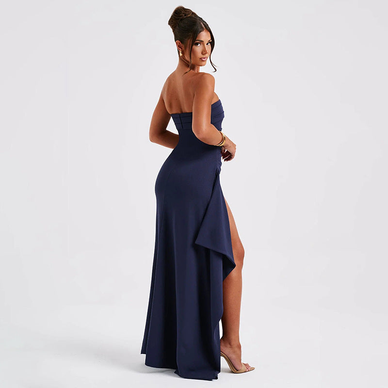 Strapless Pleated Bridesmaid Dress