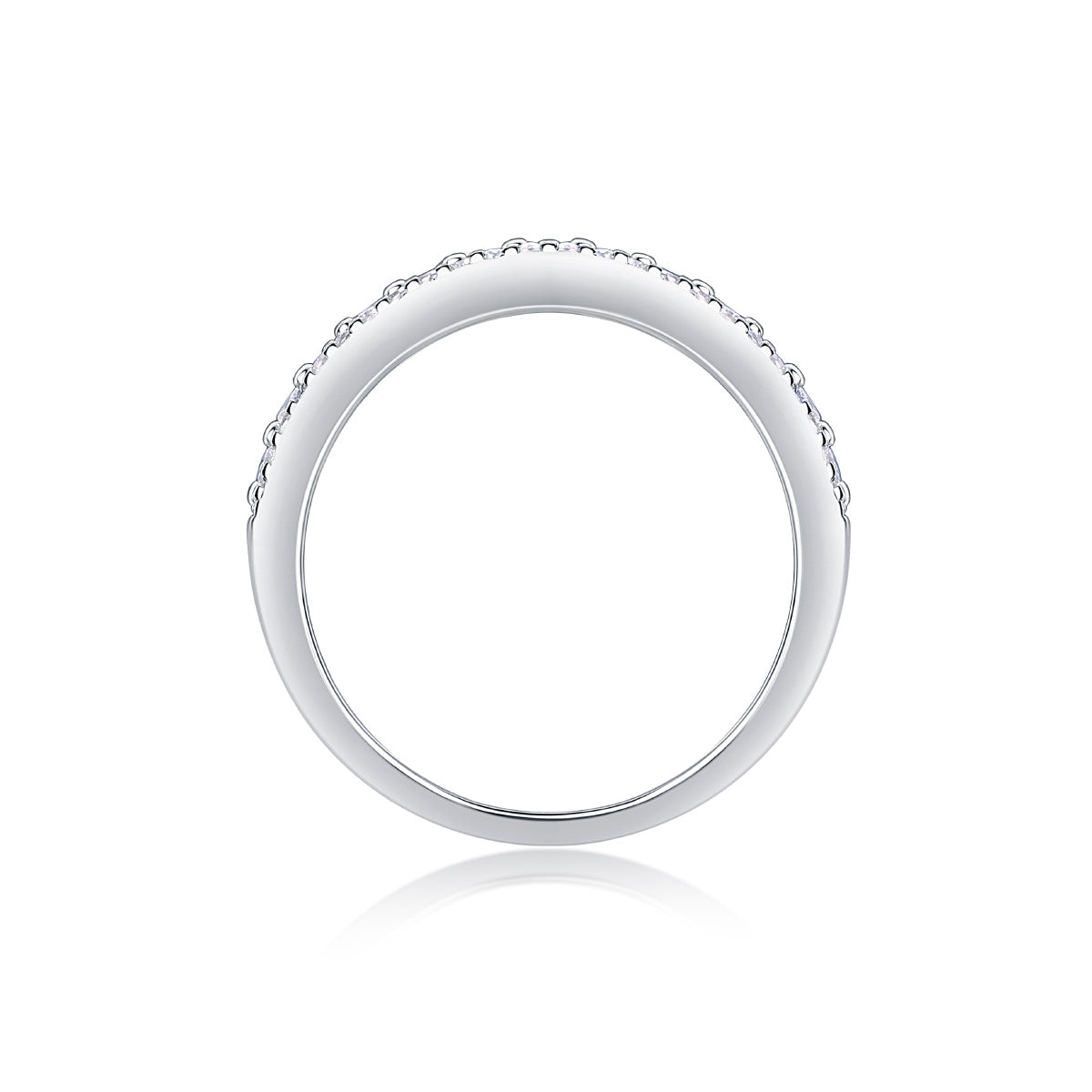 Moissanite Multi-Row Silver Ring Set