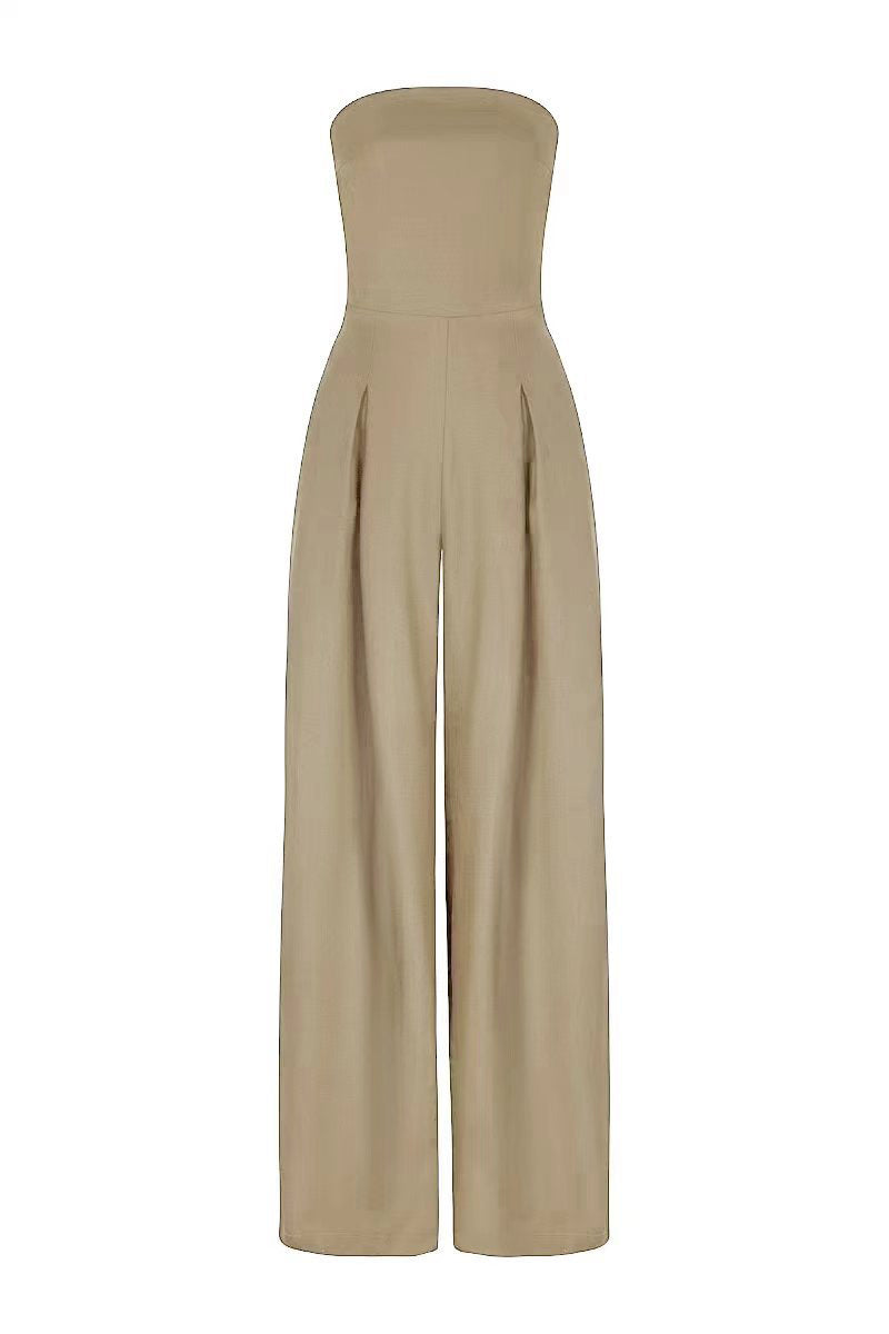 Loose Backless Wide-Leg Jumpsuit