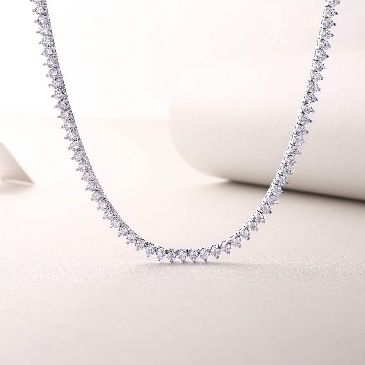 Solitude Moissanite Silver Necklace Set