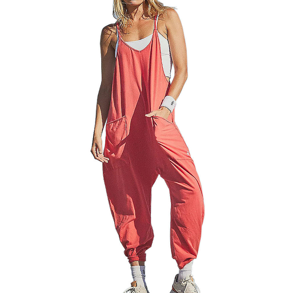 Summer Sleeveless Jumpsuit with Pockets