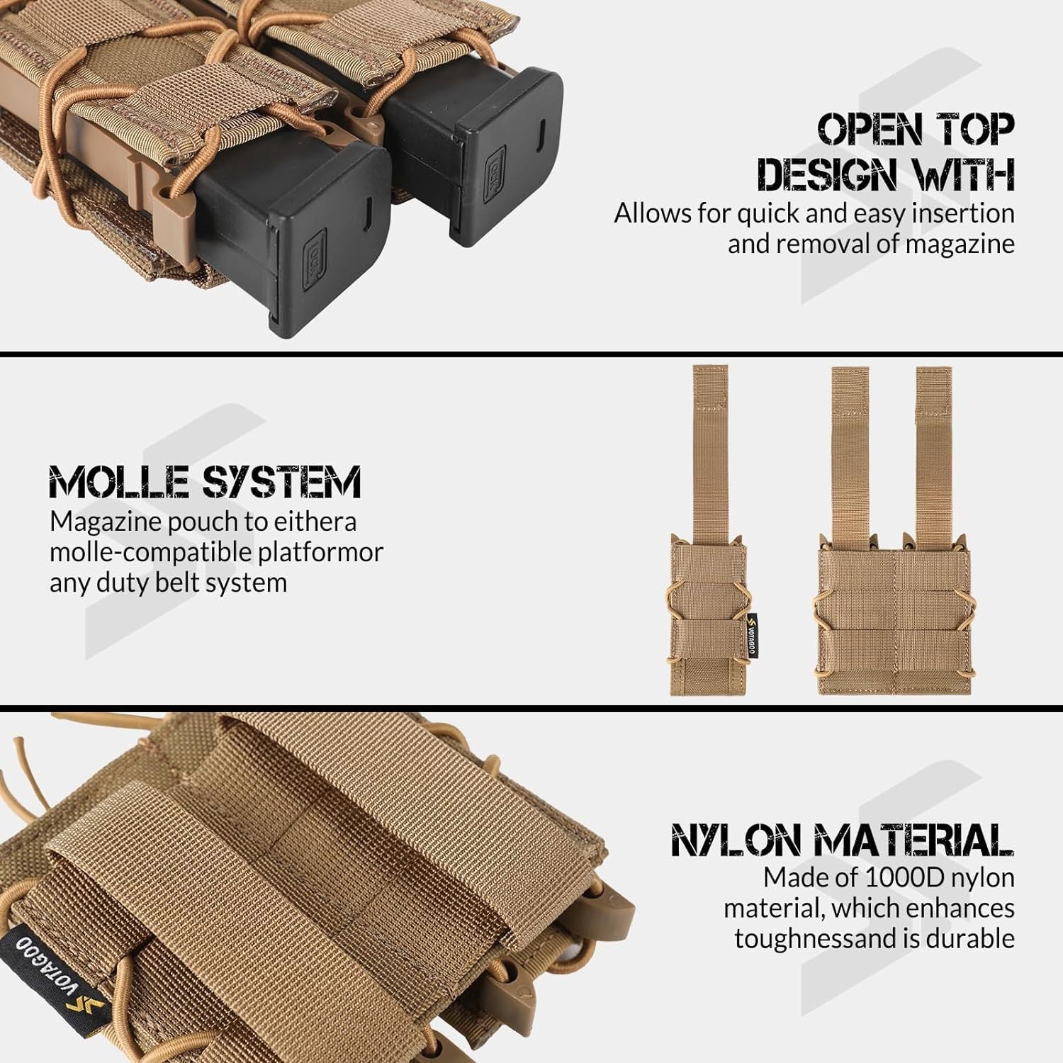 9mm MOLLE Adjustable Mag Pouch