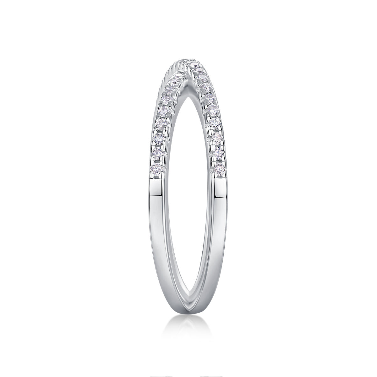 Double Band Moissanite Silver Ring
