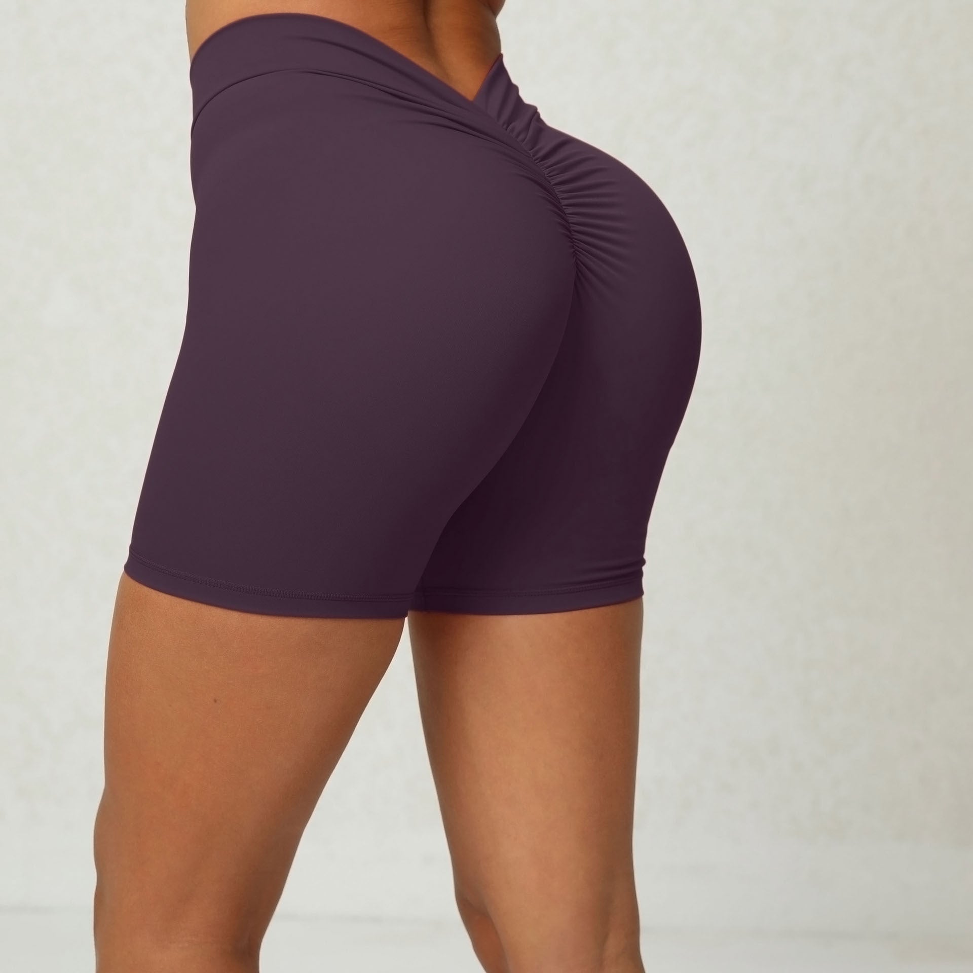 Deep V Back Waist Yoga Shorts