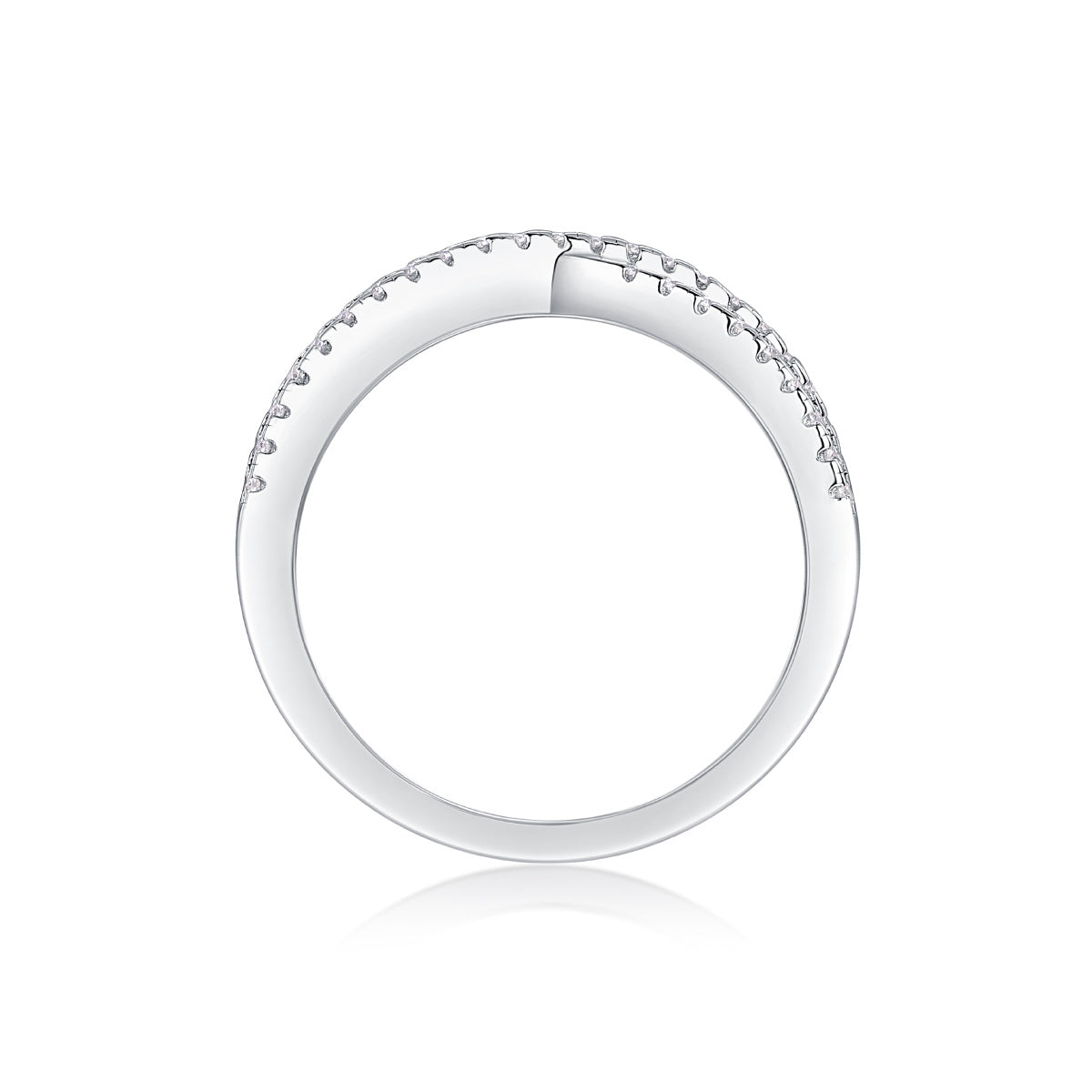 Double Band Moissanite Silver Ring