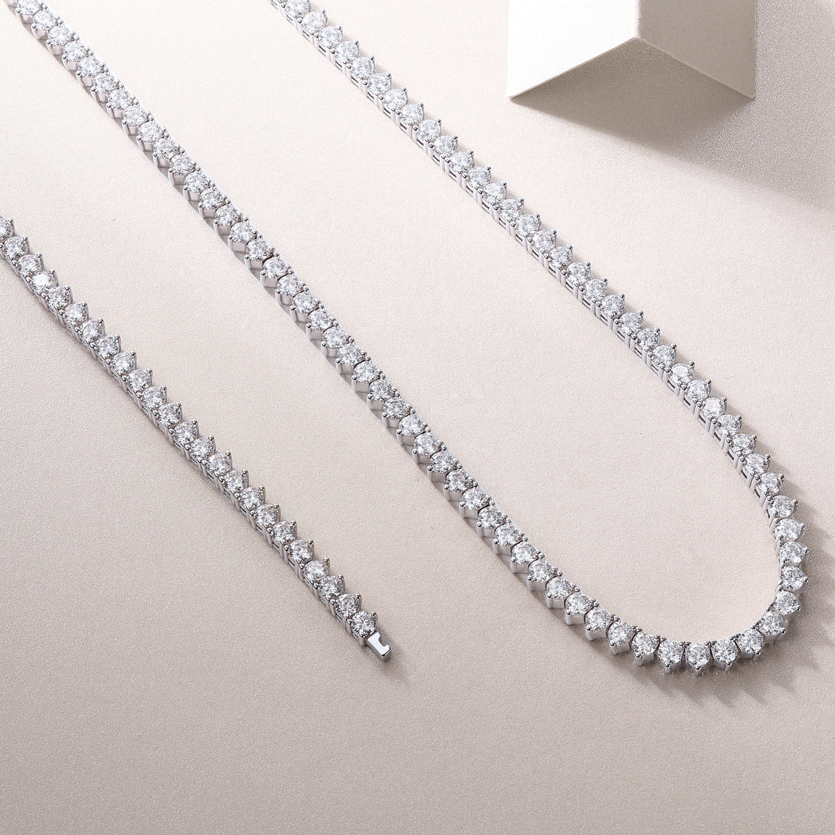 Solitude Moissanite Silver Necklace Set