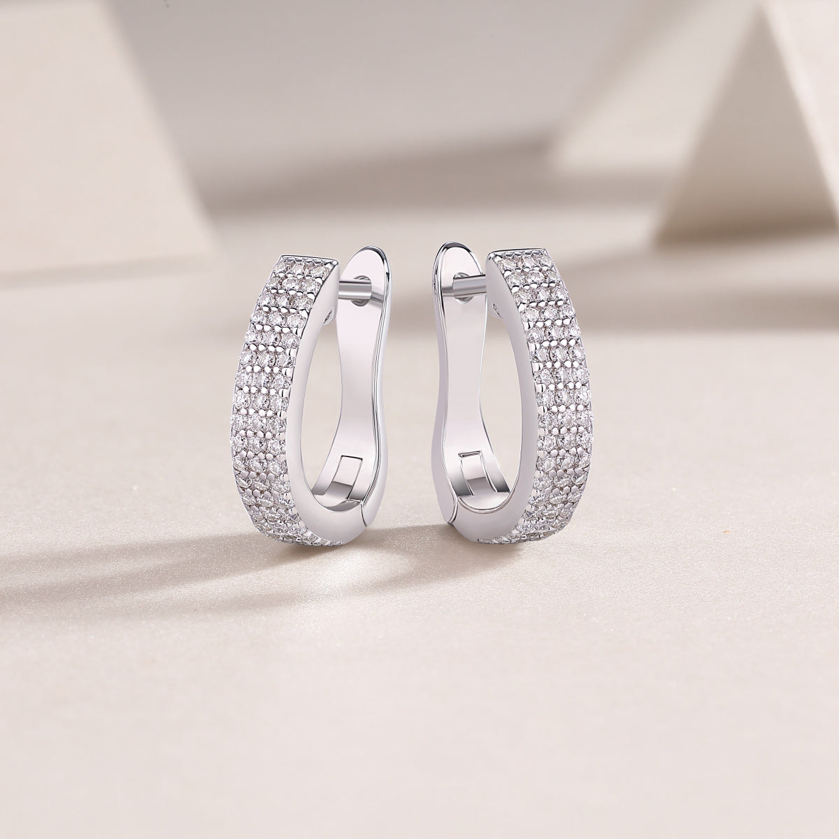 Slow Pace Moissanite Silver Stud Earrings