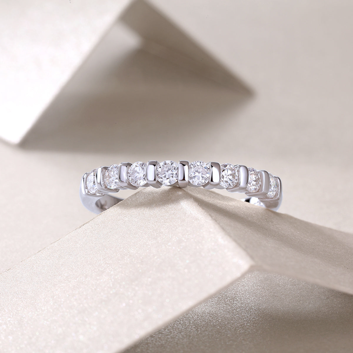 Luxury Moissanite Silver Diamond Ring
