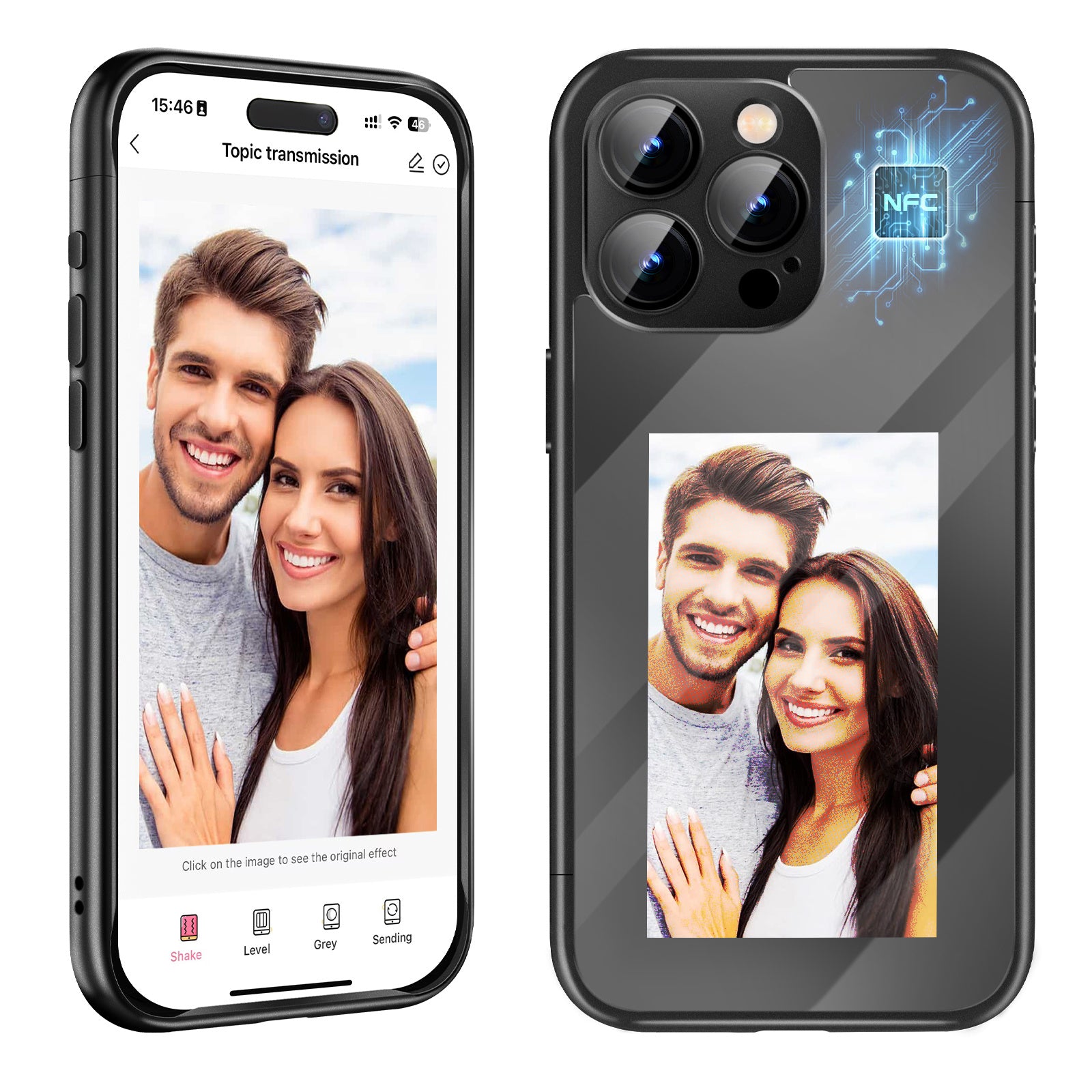 Smart NFC E-Ink Flip Case for iPhone 15 Pro Max