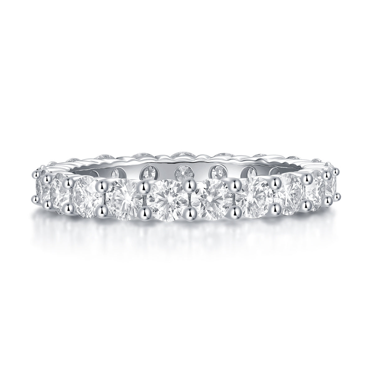 Luxury Row Moissanite Silver Ring