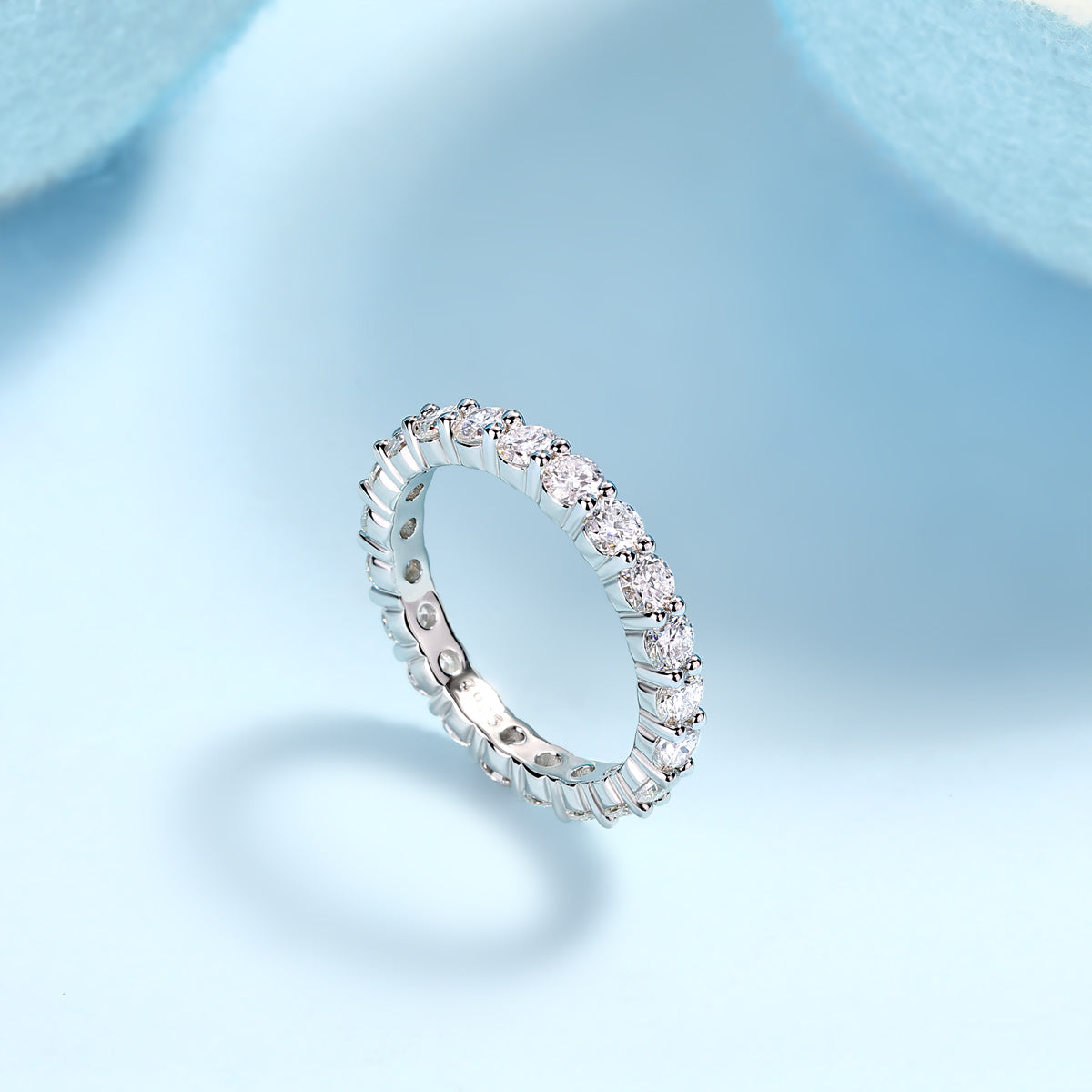 Luxury Row Moissanite Silver Ring