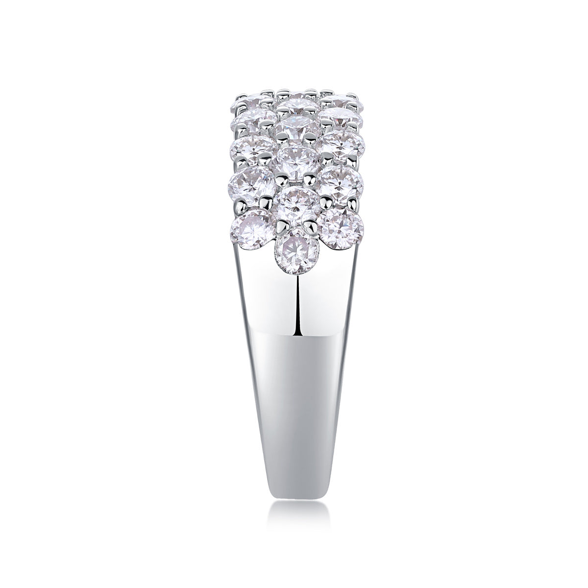 Multi-Row Moissanite Silver Ring Set