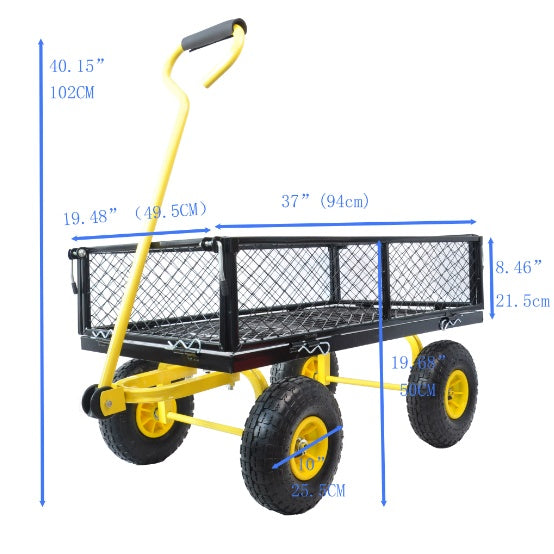 Carriage Steel Garden Cart w/ Swivel Handle