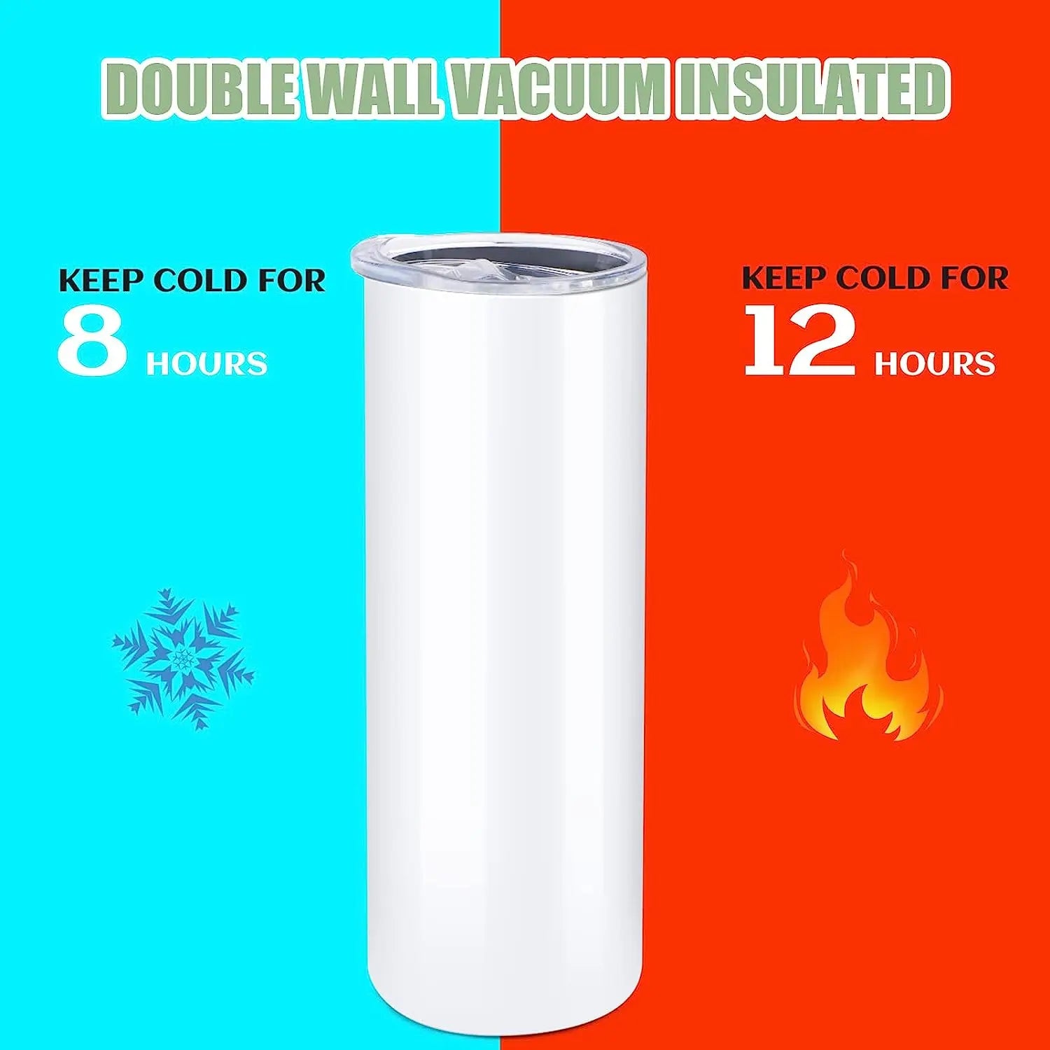20oz Skinny Sublimation Tumblers 8-Pack