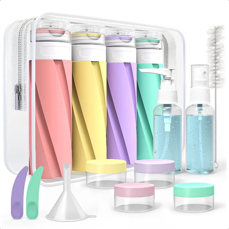16-Pack Silicone Travel Bottles Set