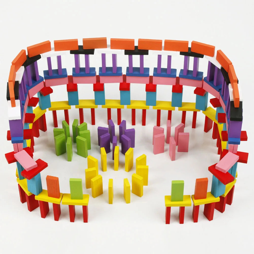 120pcs Rainbow Wood Domino Kit