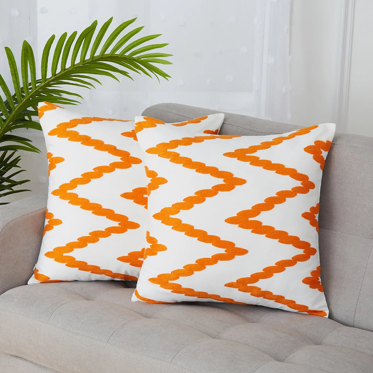 Yellow Embroidered Pillow Covers