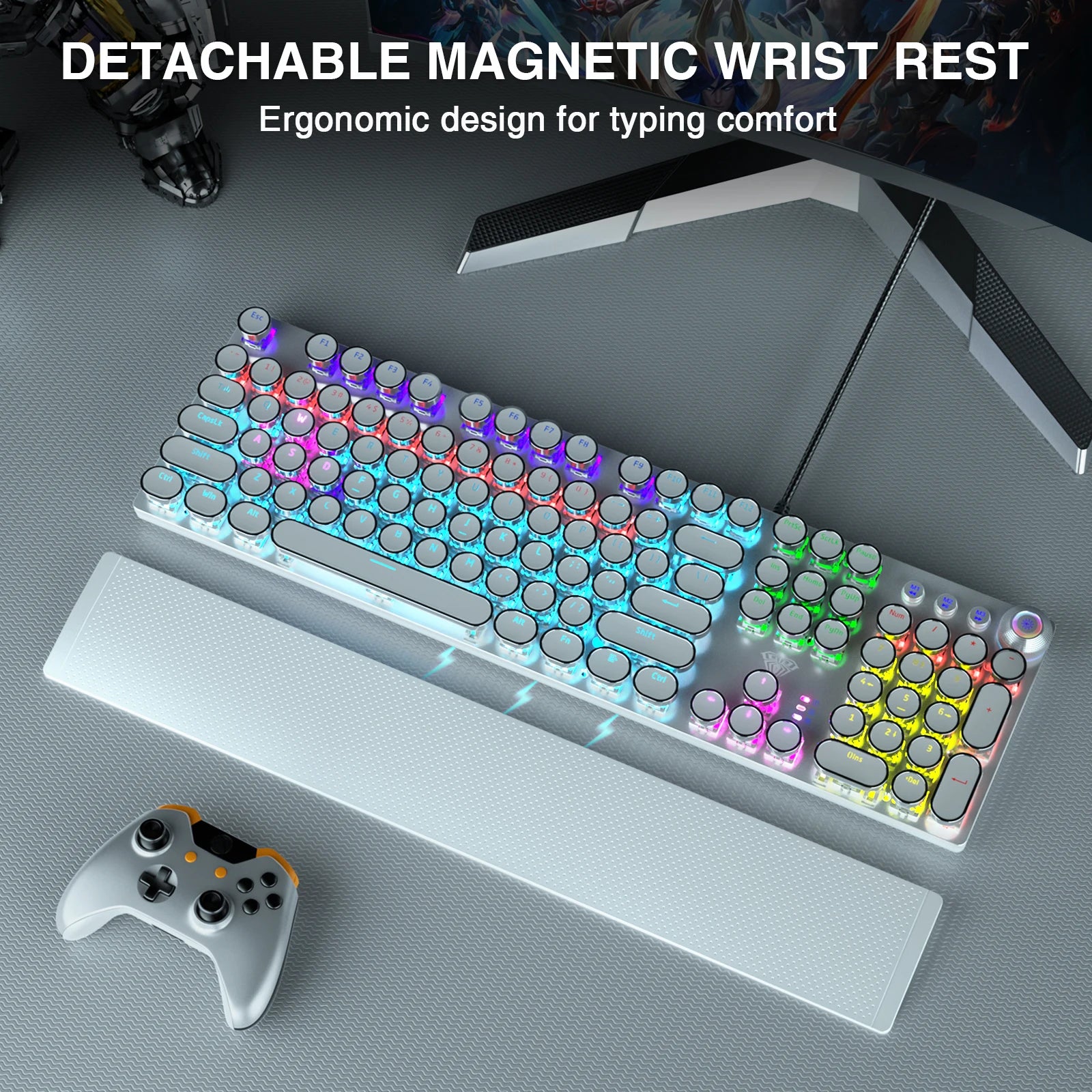 F2088 RGB Round Key Gaming Keyboard 104