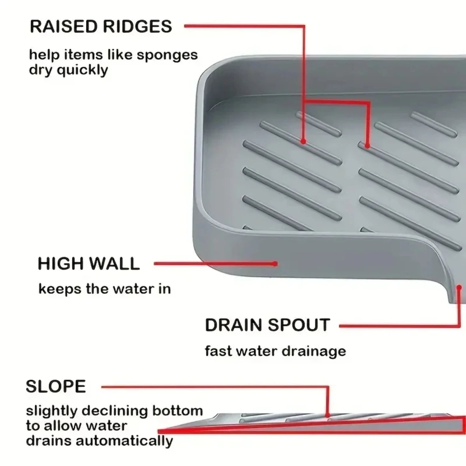 Silicone Sink Tray Soap Organizer