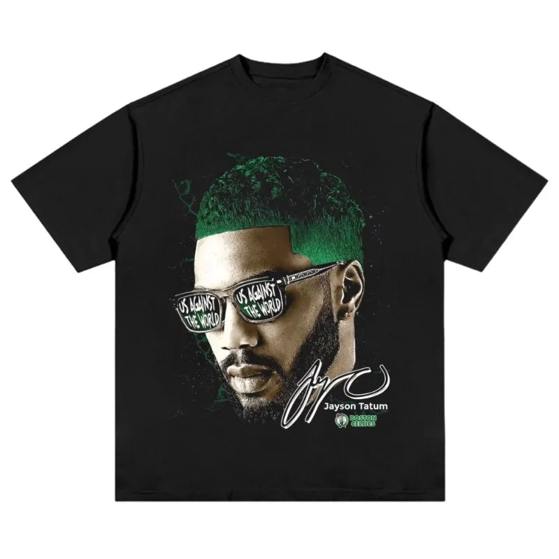 Basketball Star Print Cotton T-Shirt