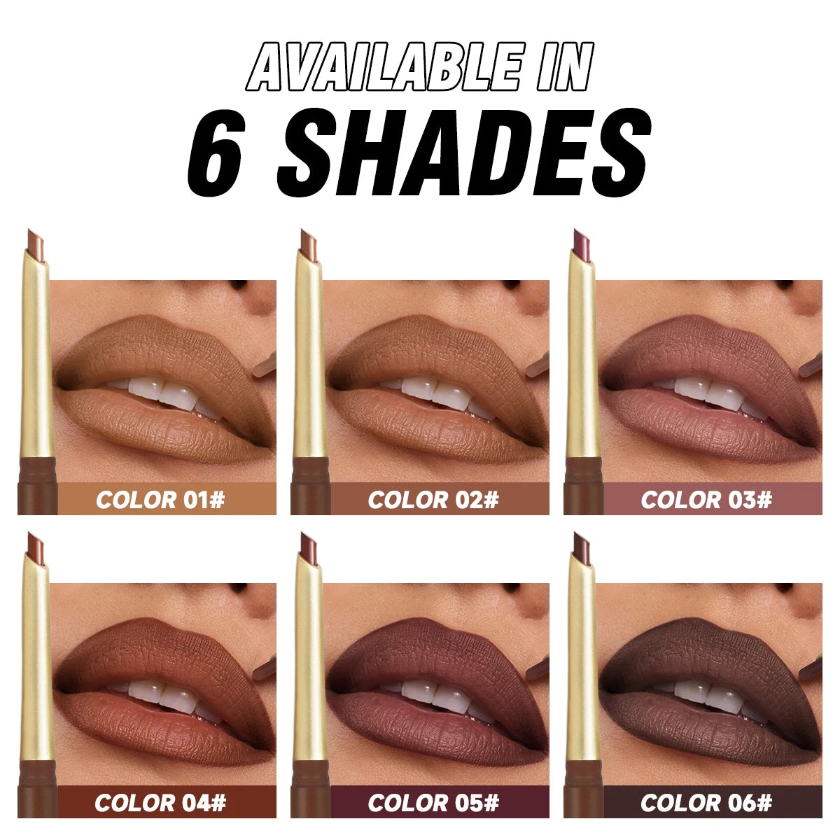 Matte 6-Color Lip Liner Pencil Set