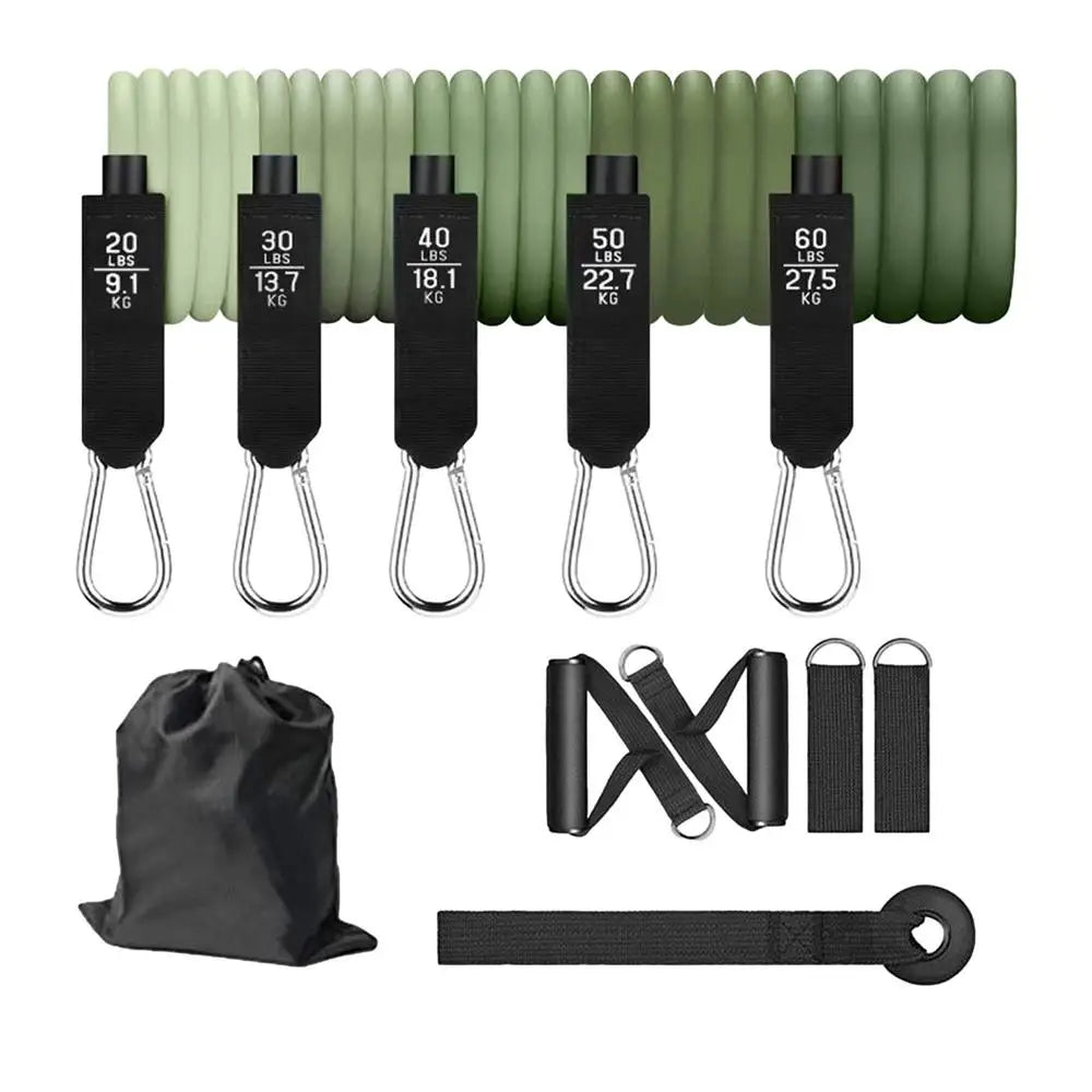 11pcs Elastic Workout Bands Set