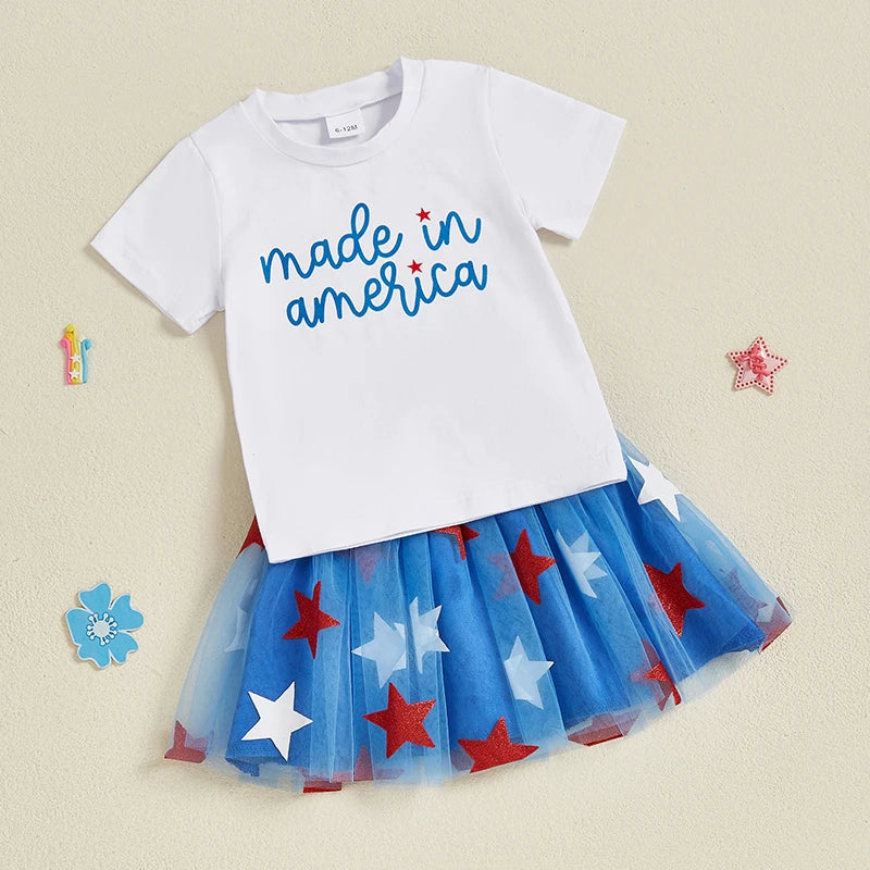 Toddler Girl 4th of July Outfit Set