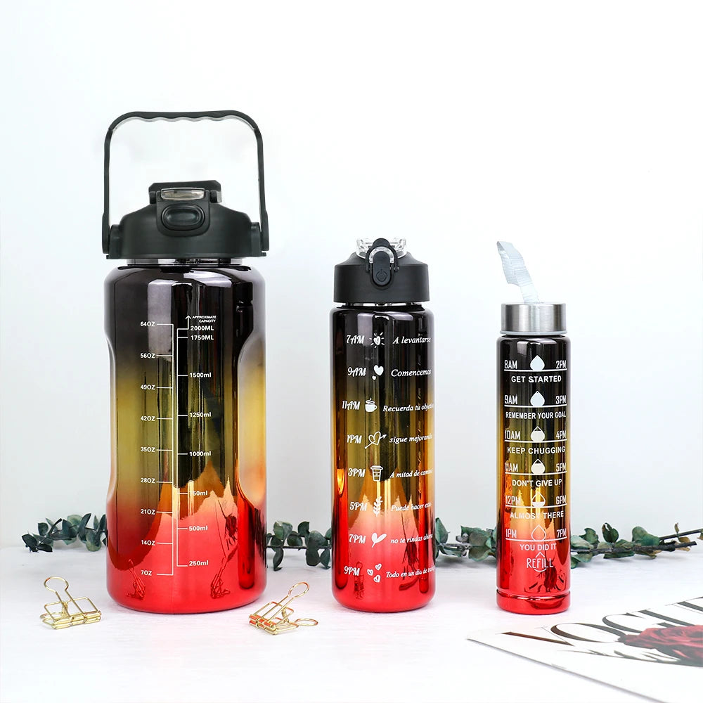 3pcs Leakproof Gradient Sports Bottles