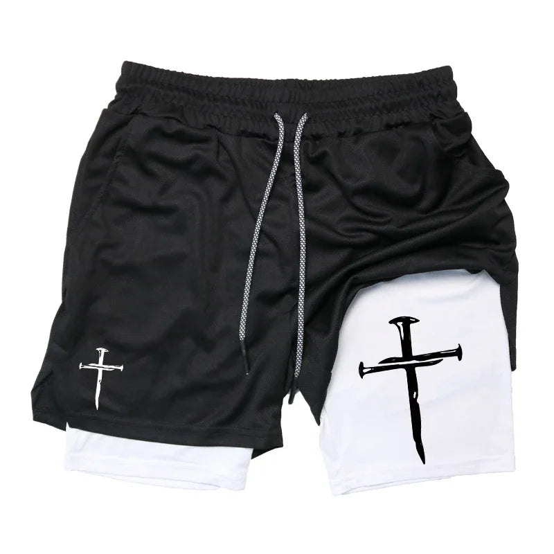 Cross Graphic 2-in-1 Men’s Workout Running Short