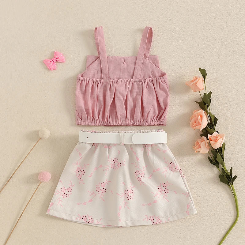 Toddler Girl Bow Top Skirt Set