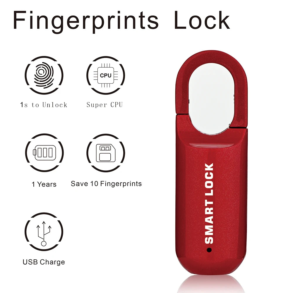 M01 Smart Fingerprint Padlock USB Zinc Alloy