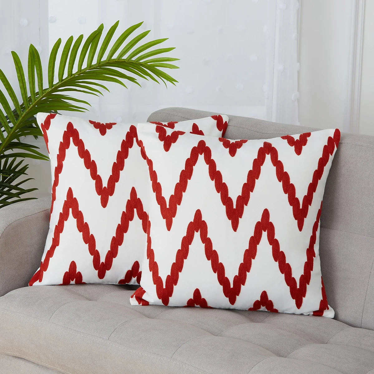 Yellow Embroidered Pillow Covers