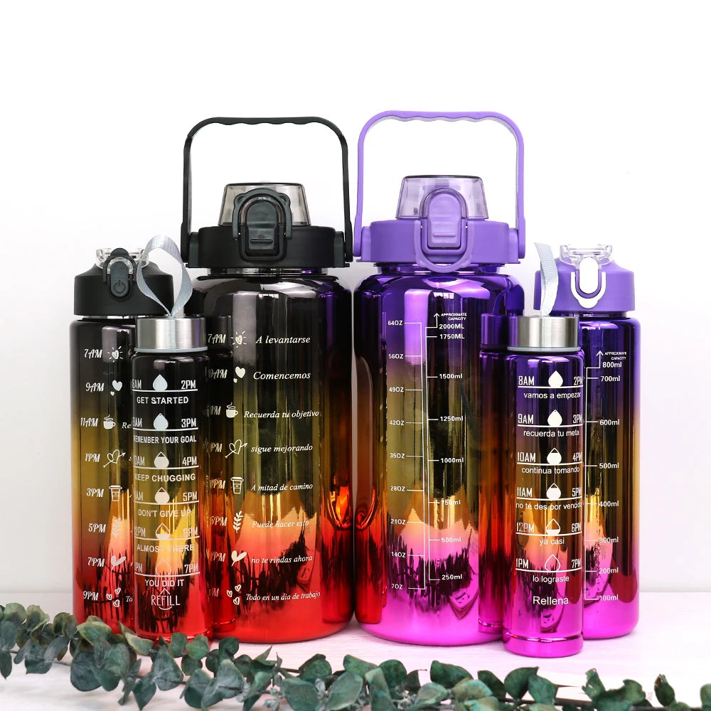 3pcs Leakproof Gradient Sports Bottles
