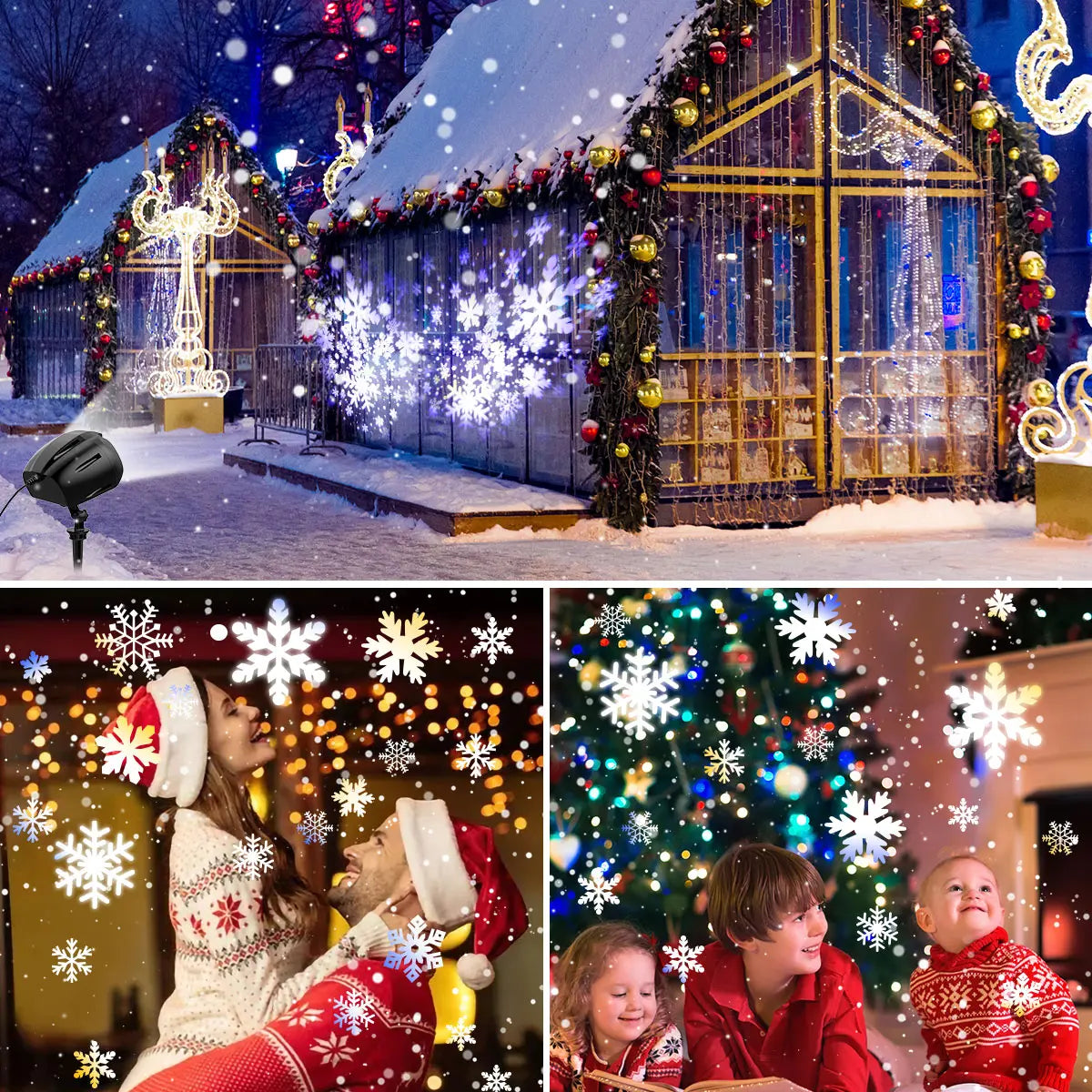 2-in-1 Snowfall Christmas Projector Light