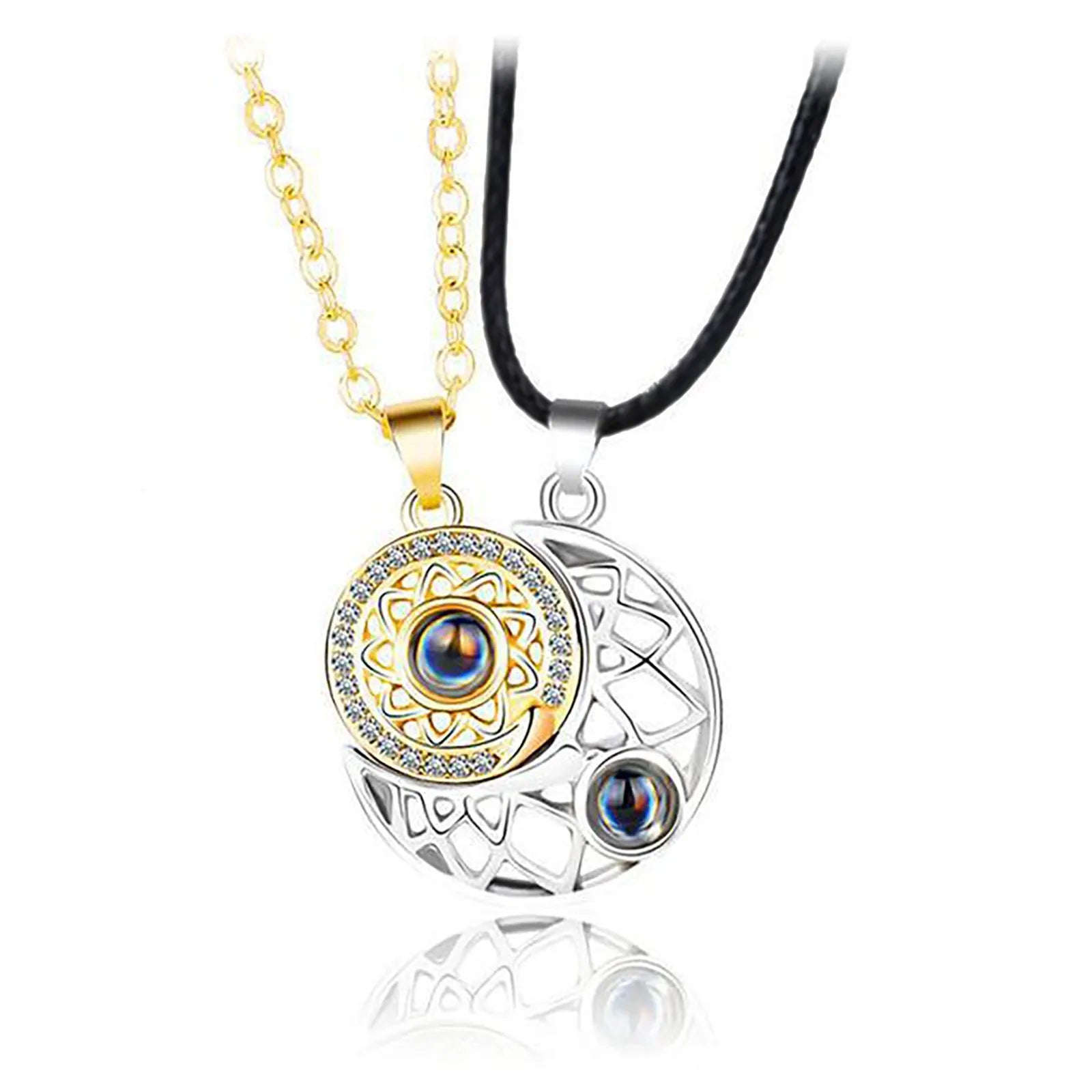 Sun and Moon Evil Eye Couple Necklaces