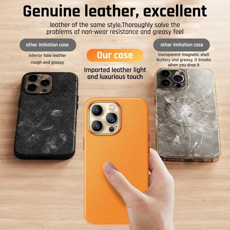 Leather MagSafe iPhone Case Cover