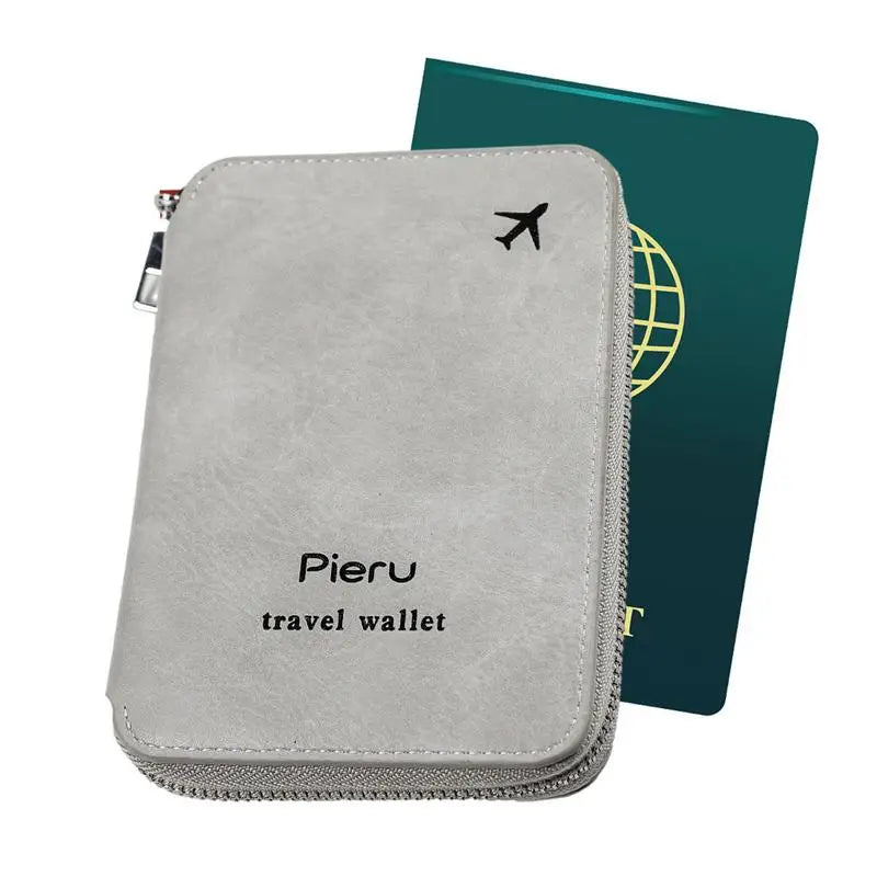 RFID PU Leather Passport Card Holder