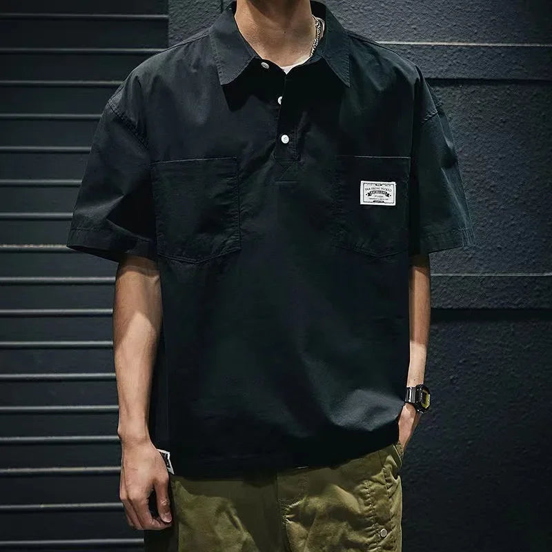 Korean American Casual Men's Pocket Shirt