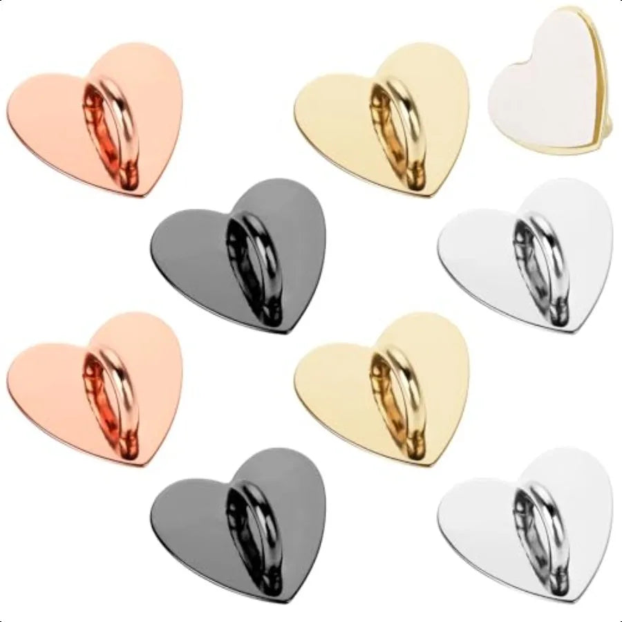 8-Pack Heart Metal Phone Ring Grip Set