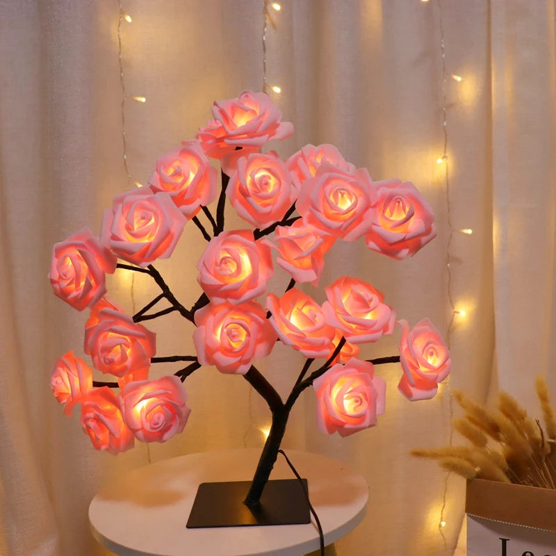 LED Rose Tree Lamp – 24 LEDs USB Light