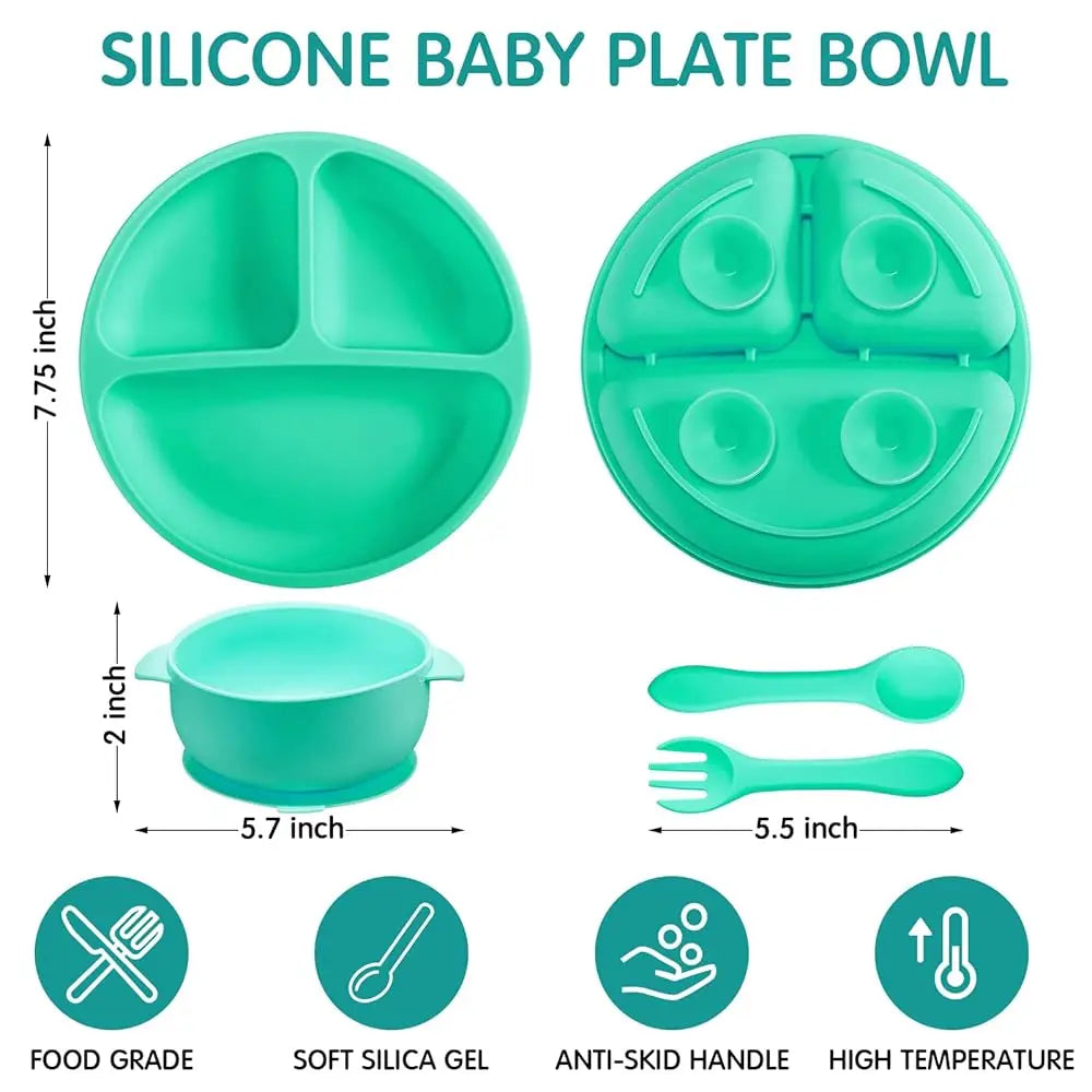 12-Piece Silicone Baby Feeding Set with Suction