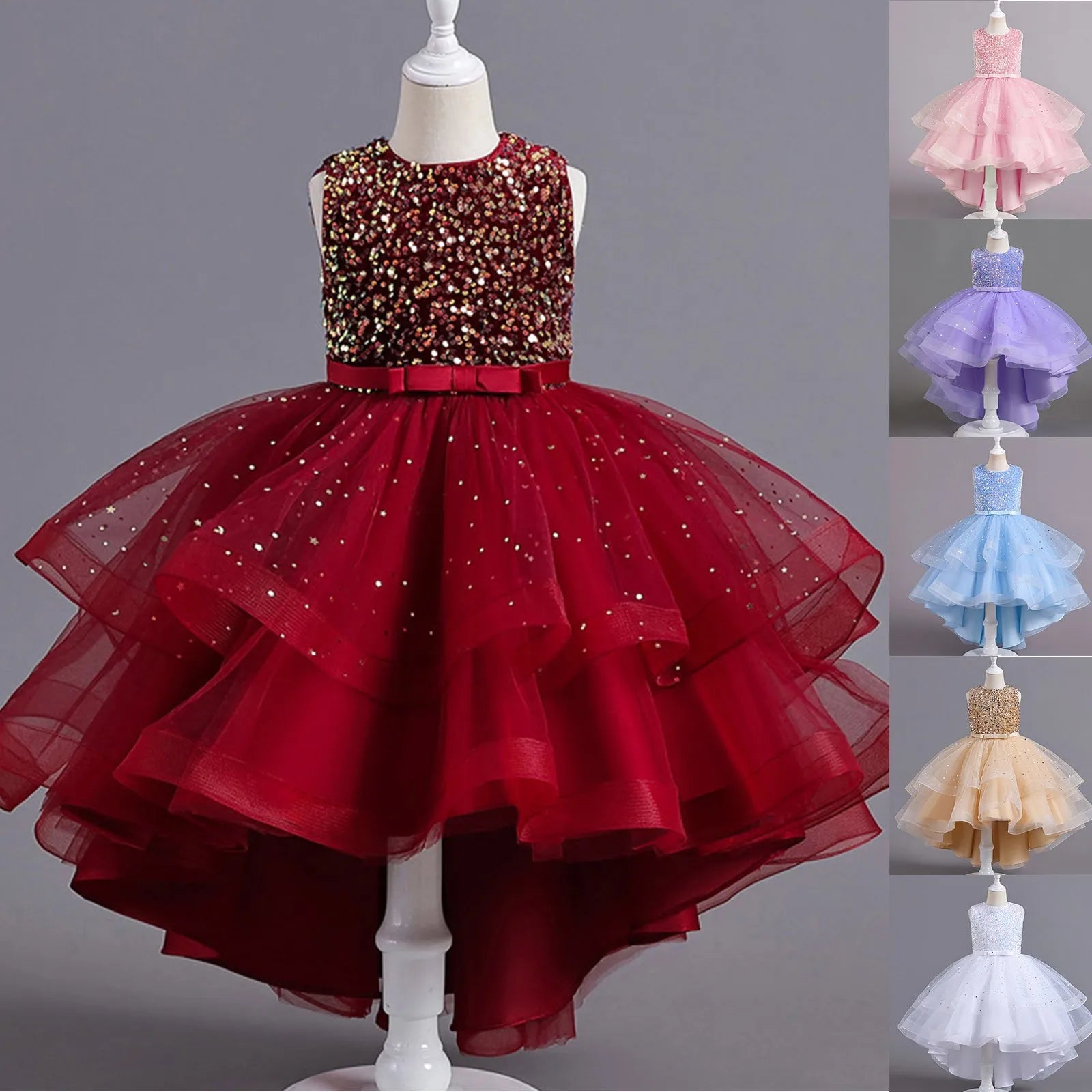 Ruffled Flower Girl Party Gown