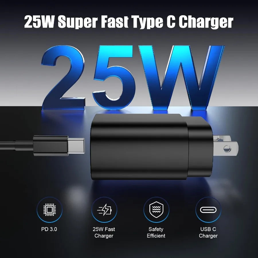 4-Pack 25W USB-C Fast Charger for Samsung