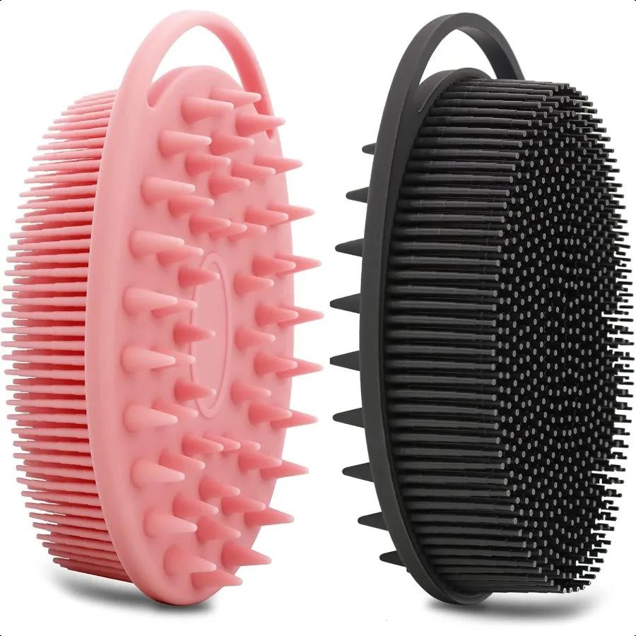 2 Pack Silicone Body Scrubber & Scalp Brush