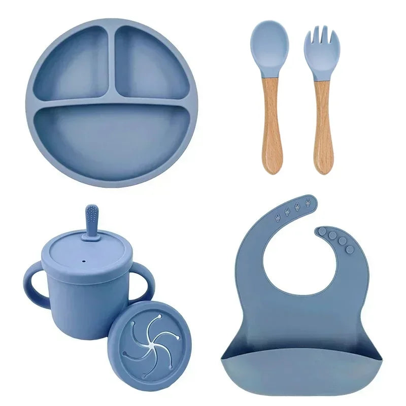 Silicone Baby Feeding Set with Suction