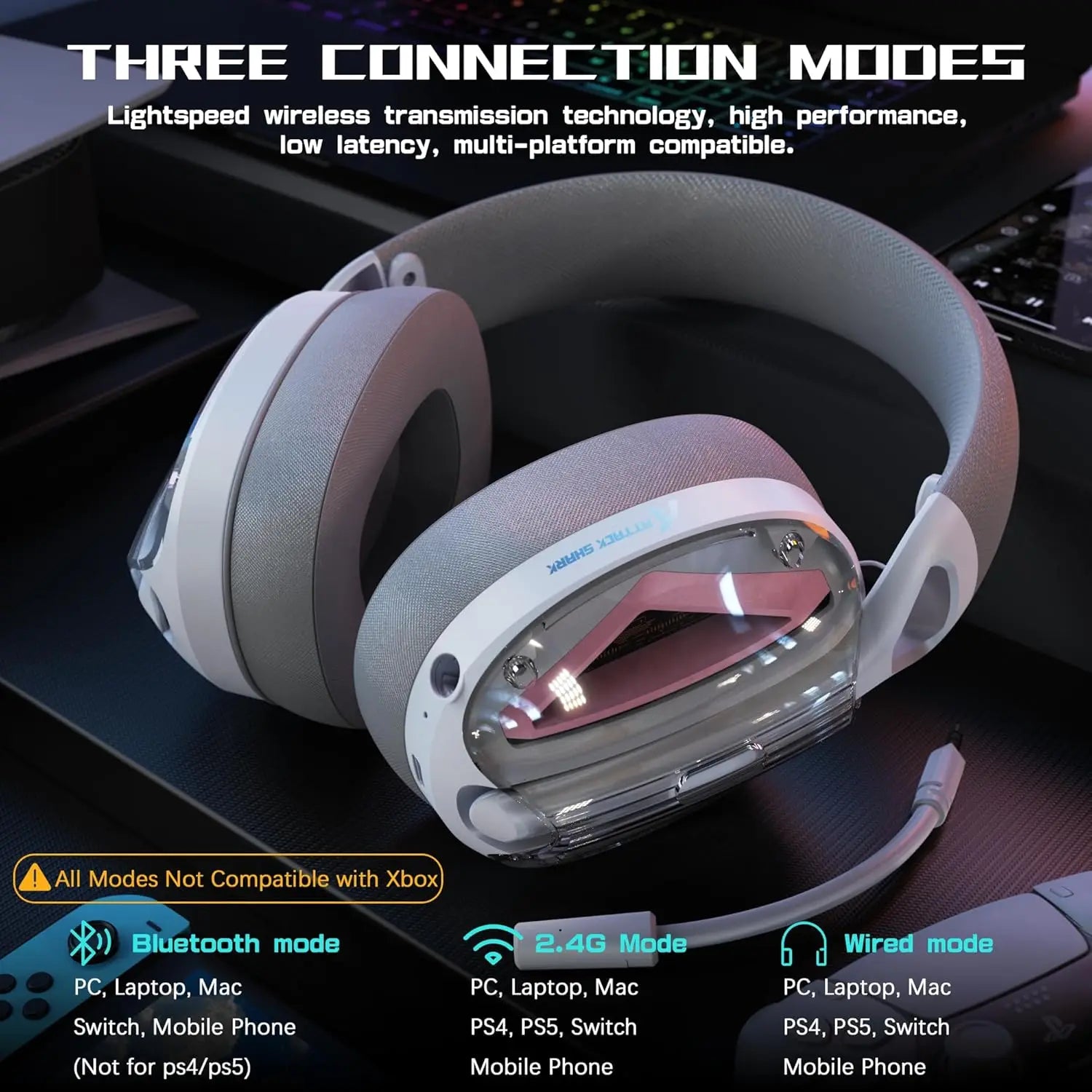 ATTACK SHARK L60 Tri-mode Gaming Headphone