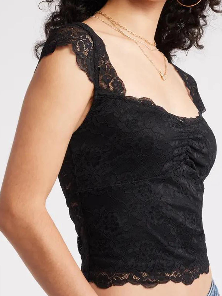 Square Neck Lace Top – Girl’s Summer