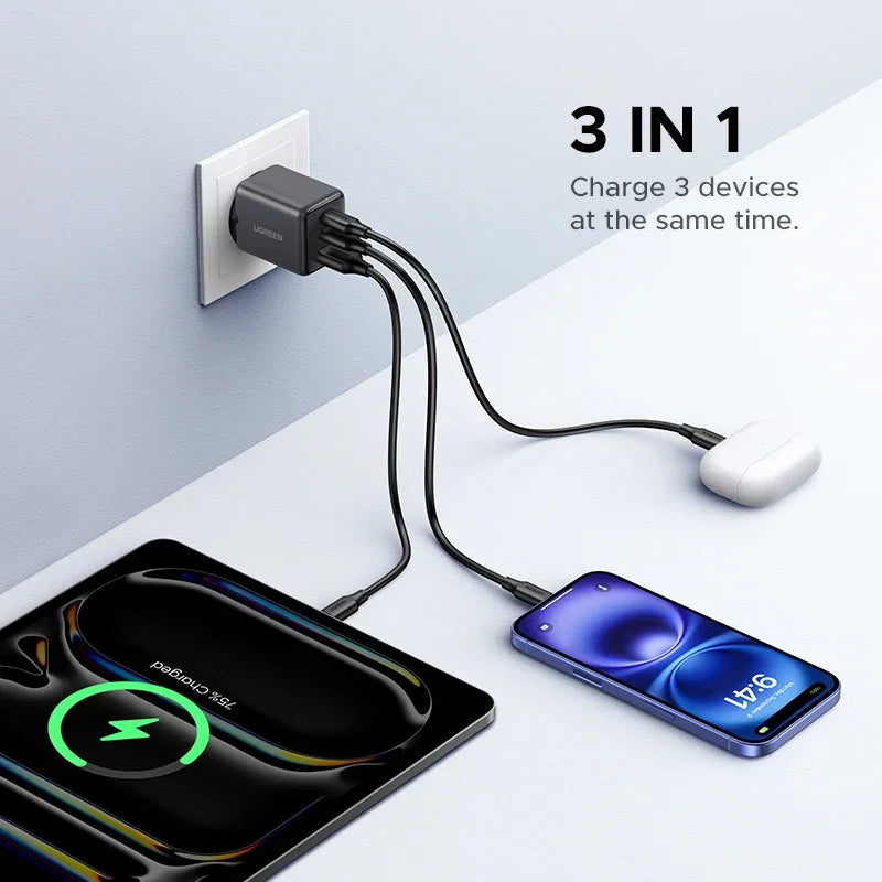 30W GaN PD QC4.0 USB C Charger Fast